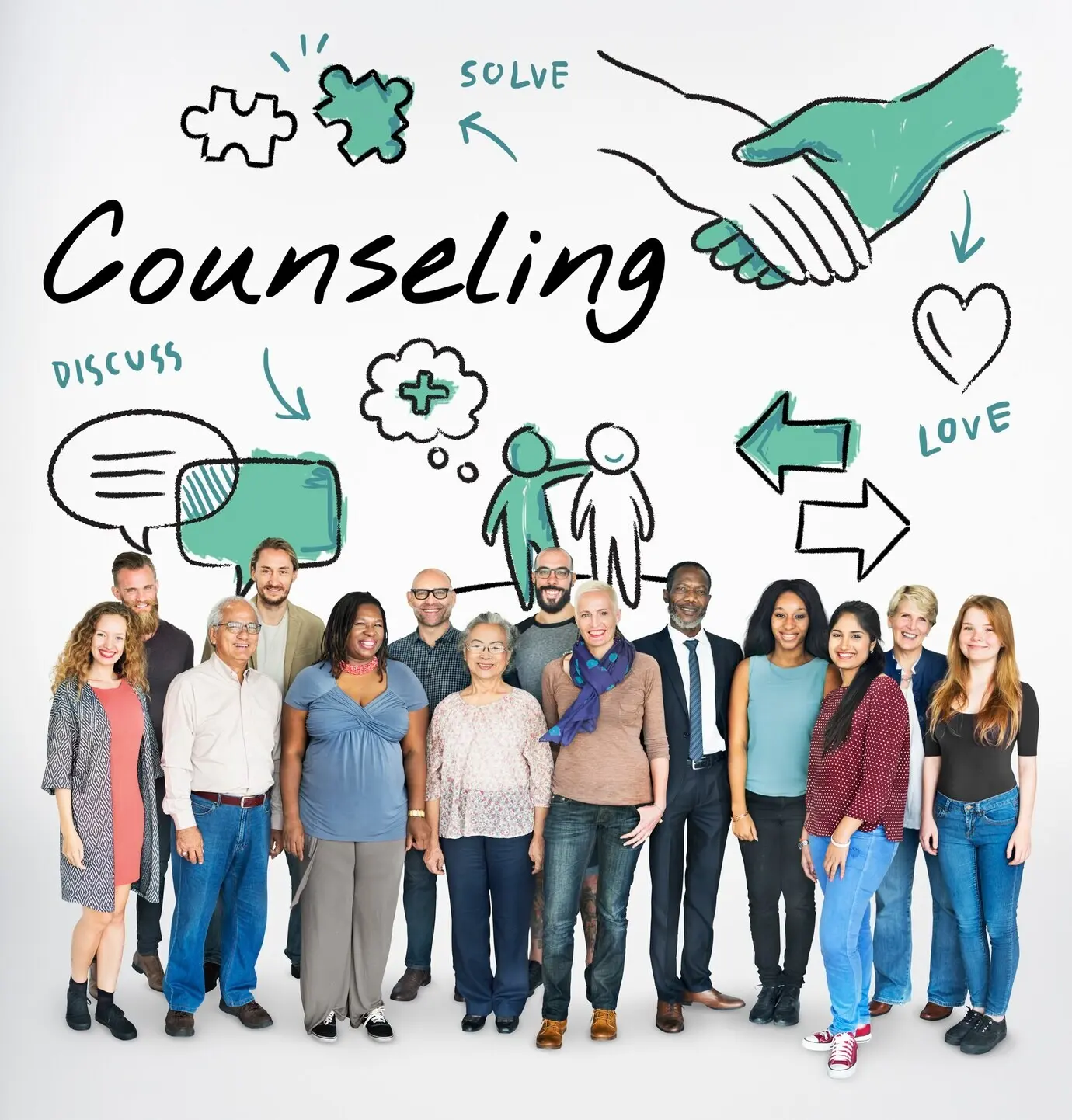 Skizzenartiges Diagramm zur psychischen Gesundheitsversorgung